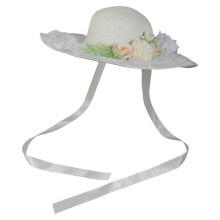 Chapeau de soleil en paille français, Bonnet à -Blanc laiteux