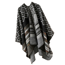 Ethnique Géométrique Châle Cape Kimono Capes Poncho pour-Noir