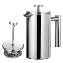 (1000 ml) Cafeteira de aço inoxidável com isolamento de parede dupla e filtro de malha