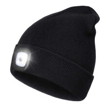 Rechargeable LED Lighted Beanie, Perfect Dad Gifts in Christmas, Stocking Fillers Cap with Light Hands Free Head Torch Unisex Winter Warm Kn