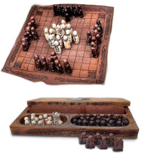 Juego de mesa de regalo de Navidad 2025, juego de ajedrez vikingo, juego de ajedrez de madera, juego de viaje para adultos y niños con caja