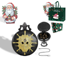 (Negro dorado) Regalo de Navidad 2025 Juego de dados de metal pequeños Juego de mesa portátil Dados digitales Dados poliédricos de metal peq
