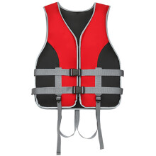 Schwimmvest for adults Swimming Jacket – life vest with reflective whistle (Red,L)