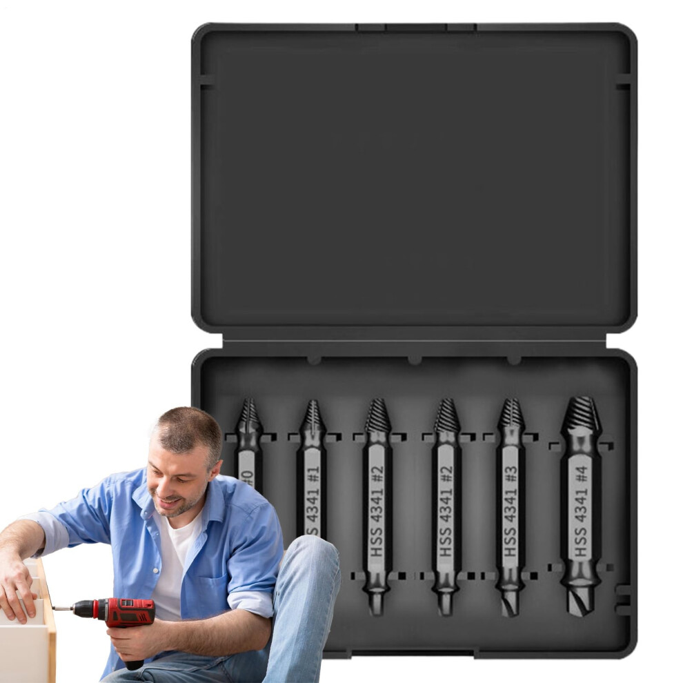 Damaged Screw Extractor Set Easy Bolt Removal, Precision Screw Extractor For Car Repair Plumbing Construction Work Diy Nitrogen Black 9365049505307