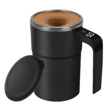 Automatic Agitation Cup, Electric Mixing Cup Cup for mixer cups for automatic mixing, rechargeable Agitation Cup with LCD display, Mixer Black
