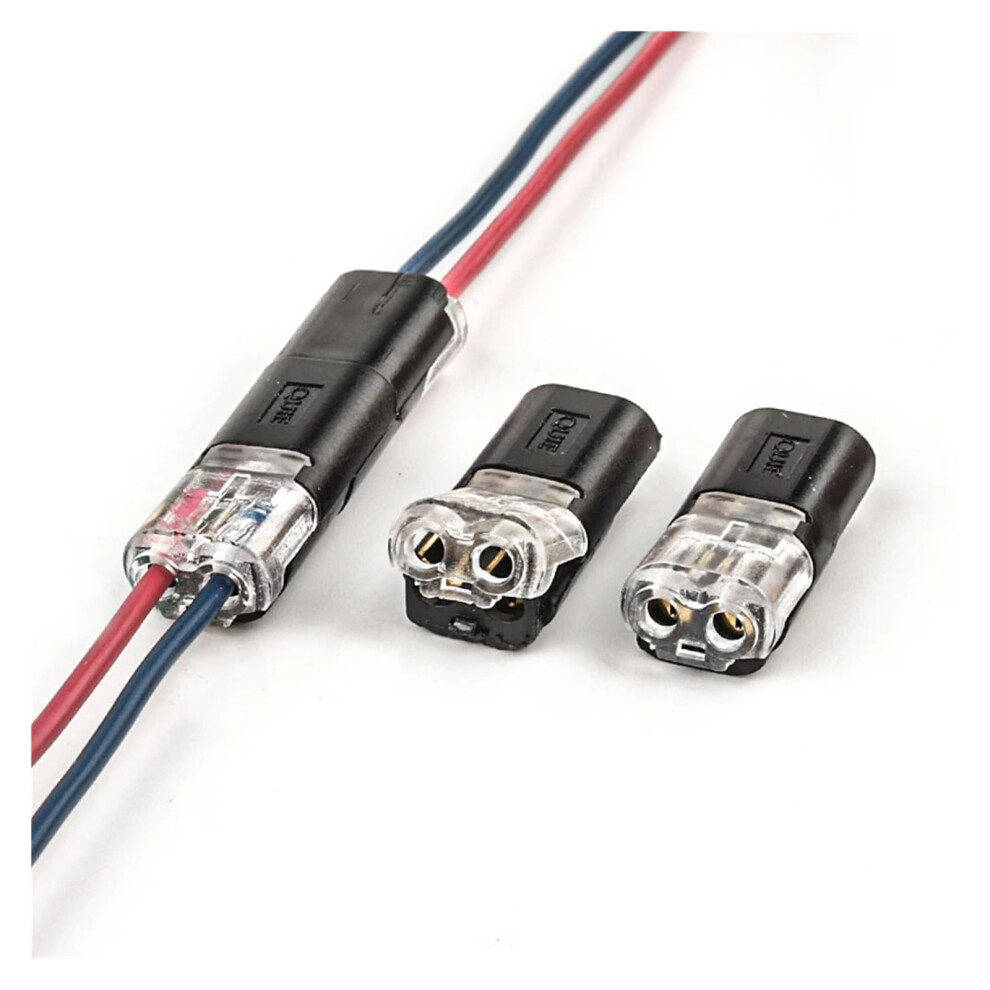 10Pcs 2Pin Pluggable Wire Connector Quick Splice Electrical Cable Crimp Terminals For Wires Wiring 2220Awg Led Car Connectors Taglia Unica D Type 9365049505369
