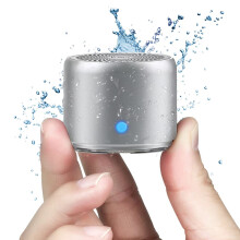 Mini altoparlanti con corpo in alluminio, altoparlante wireless portatile grigio argento, design impermeabile P67, altoparlante con magnete in terre
