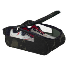 Golf shoe bag for travel, shoe bag with double zipper breathable, foldable sports shoe carrying bag black