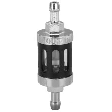 Filtri carburante universali in linea, filtri benzina in metallo con resistenza alla corrosione, lato sigillato, design in vetro trasparente, rete