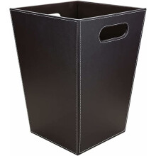 Corbeille à papier en cuir, construction durable avec organiseur de rangement, design minimaliste, pour un nettoyage facile dans n'importe quelle