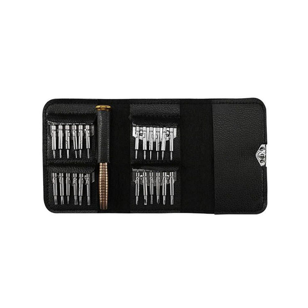 25-In-1 Multifunctional Leather Case Manual Screwdriver Bit Set Mobile Phone Notebook Maintenance Tool 4712151812413