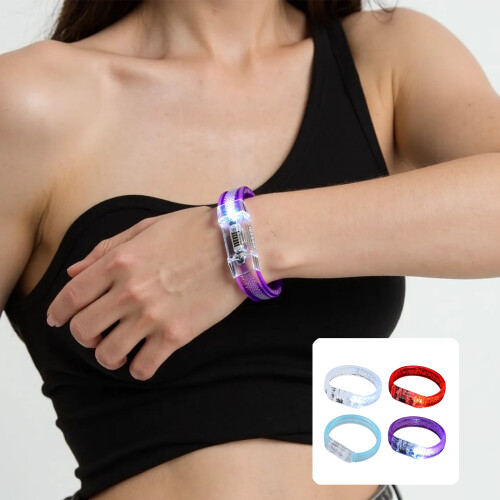 12Pieces Acrylic Light Bracelets Multiple Color Glowing-Purple 2