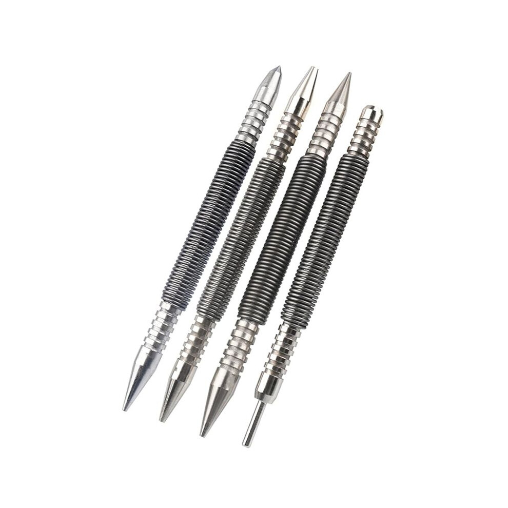 Spring Nail,Dual Heads Nail Setter,4Pc Hammerless Door Hinge Pin Removal Tool,Striking Force Spring Loaded Nail Punch 4711564617745