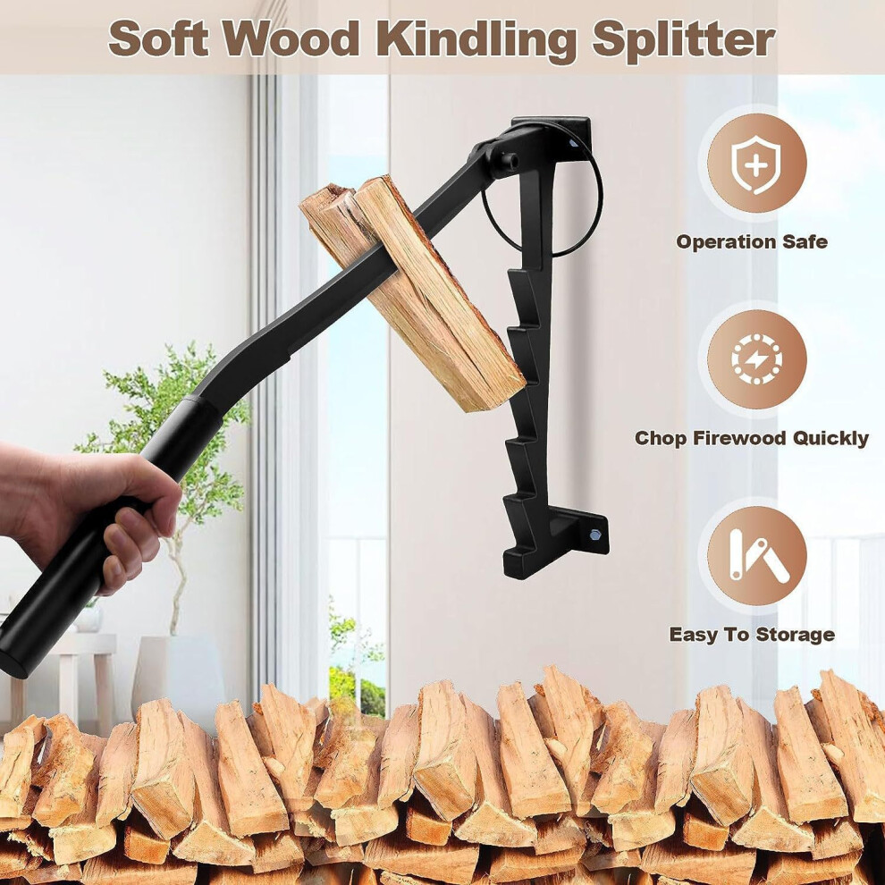 (Hanging type firewood splitting (all-in-one)) Firewood splitter wall-mounted outdoor firewood separator