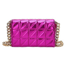 (Rose Shoulder bag) Handbag Fashion Woman Bags Quilted Shoulder Bags For Women Shiny Gold Handbag Metal Chain Small Single Shoulder Bag