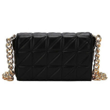 (Black Shoulder bag) Handbag Fashion Woman Bags Quilted Shoulder Bags For Women Shiny Gold Handbag Metal Chain Small Single Shoulder Bag