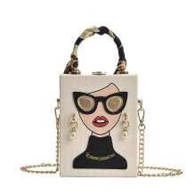 (17x13x5cm, White) Handbag Evening Bags for Women Fashionable Leather Shoulder Bags Woman Hard High Quality Hip Hop Party Luxury Designer Handbags