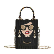 (17x13x5cm, Black) Handbag Evening Bags for Women Fashionable Leather Shoulder Bags Woman Hard High Quality Hip Hop Party Luxury Designer Handbags