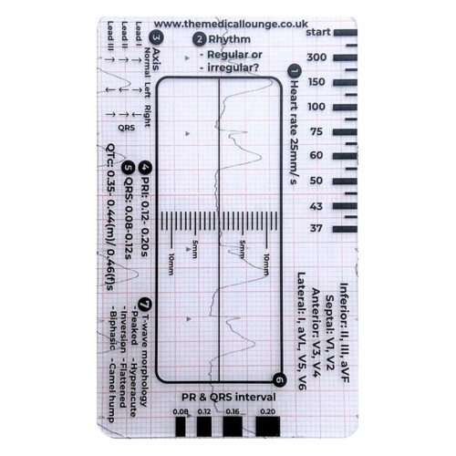 Electrocardiogram 7 step ruler cards Electrocardiogram interpretation tool for interpretation heart  assessment