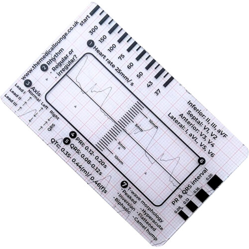 Electrocardiogram 7 step ruler cards Electrocardiogram interpretation tool for interpretation heart  assessment 1