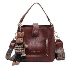 (Chocolate) Handbag Sell Vintage Simple Small PU Leather Bucket Crossbody Bag for Women Designer Fashion Lady Luxury Black Shoulder Handbag
