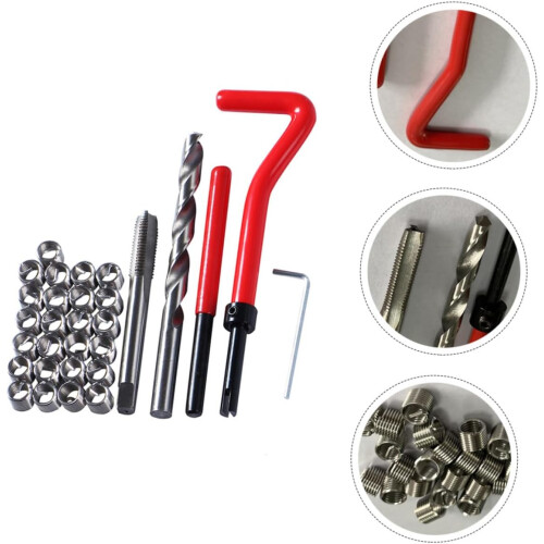 Professional M8 Thread Repair Insert Nut Tool Kit Car Repair Wire Insert Kit 1