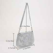 (Style B) Handbag Elegant Women Rhinestones Evening Clutch Handbags Shiny Dinner Party Wedding Shoulder Underarm Bag for Women