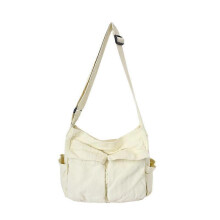(Large Capacity Bag,White)Handbag Large Capacity Canvas Shoulder Bags Solid Soft Denim Leisure Or Travel Bag for Women Fashion Fatchels Winter Package
