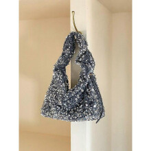 (18cmx21cmx14cm, Grey Silver) Handbag Small Sequin Underarm Bags for Women Luxury Designer Korean Fashion Party Handbags Trend Shoulder Bag