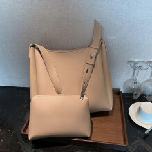 (khaki) Handbag women handbag 2 piece/set large capacity shoulder bags high quality PU leather bags ladies wild bags sac a main femme