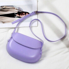 (Purple-2) Handbag Flap Crossbody Bags Women Mini PU Leather Shoulder Purses and Handbags for Girls Ladies Phone Simple Solid Designer Bag