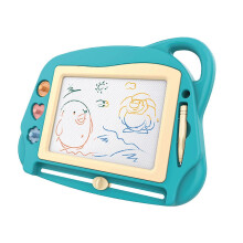 (As show, One size) Magnetic Drawing Board Large Area Safe Plastic 3 Stamps Easy to Erase Kids Drawing Pad for Doodle Writing Painting Green