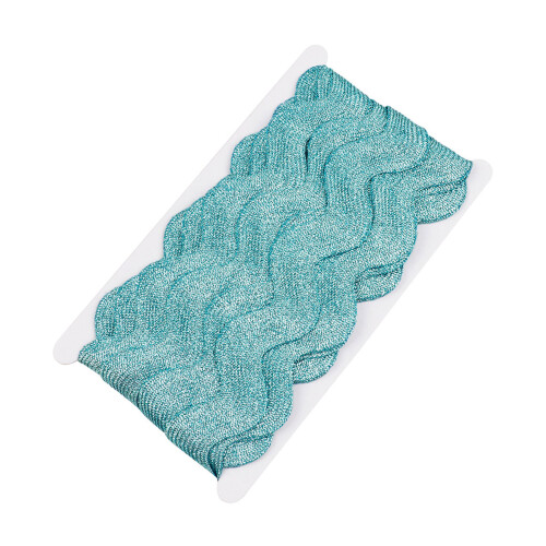 Sewing Fringe Trim 10Yards 25mm S Shaped Polyester-Light blue