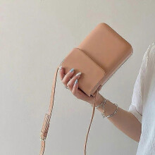 (Apricot) Handbag Flap Crossbody Bags Women Mini PU Leather Shoulder Purses and Handbags for Girls Ladies Phone Simple Solid Designer Bag