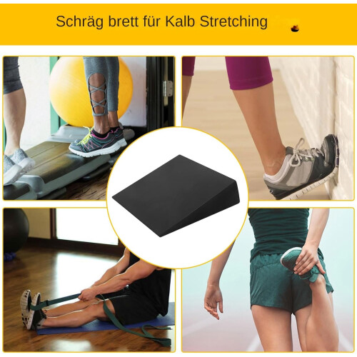 Slant board for calf stretching  Nonslip training wedge  Highdensity foam Black 2