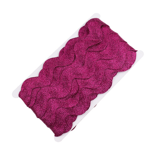 Sewing Fringe Trim 10Yards 25mm S Shaped Polyester-Rose Red
