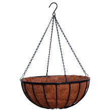 18' Georgian Rigid Iron Hanging Basket (930) with Coco Moss Liner