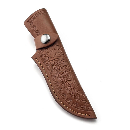 Leather Snap Pocket Knife Sheath, Knife Sheath with Belt Loop, brown