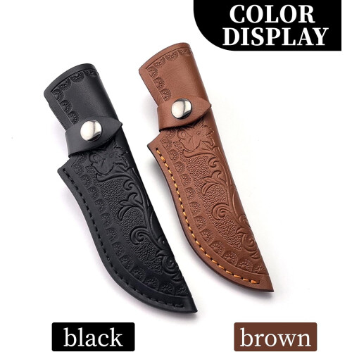 Leather Snap Pocket Knife Sheath, Knife Sheath with Belt Loop, brown 1
