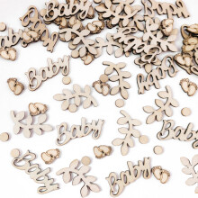 Baby Shower Decoration Confetti Wood Pack of 70 Gender Reveal Party Baby Table Decoration Confetti Oh Baby Party Decoration