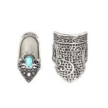 2Pcs Antique Metal Thimble Finger Tip Protector For- C