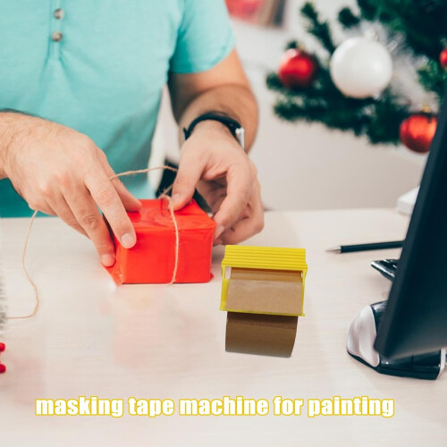 Tape Cap Dispenser, Painters Tape Applicator, Compact Design, Yellow 1