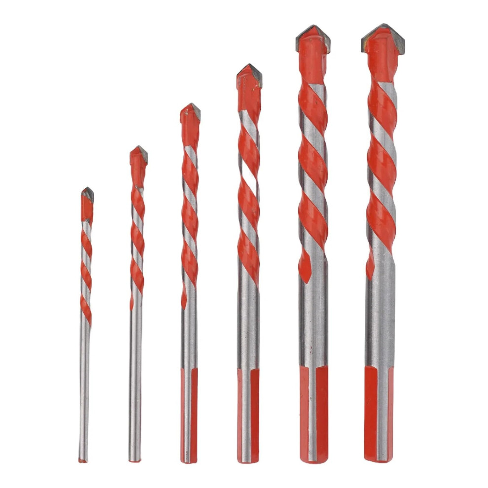 6Pcs Carbide Drill Bits Set Triangular Handle Tile Drill Bits For Ceramic Concrete Brick Metal Wood Hole Opener Drilling Tool 9189345731600