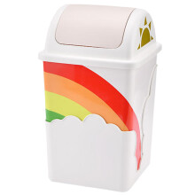 Poubelle mignonne avec motif arc-en-ciel, couvercle anti-odeurs à secouer pour une meilleure hygiène, poubelle à ouverture basculante idéale pour