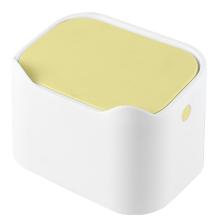 Poubelle de bureau facile à nettoyer avec couvercle à pression, plastique résistant pour surfaces lisses, poignée en silicone (petite)