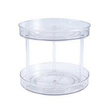 Platzsparende, drehbare Aufbewahrungsschale aus transparentem Kunststoff für Küchenschrank, Lazy Susan Organizer für Tisch, Arbeitsplatte, Schrank