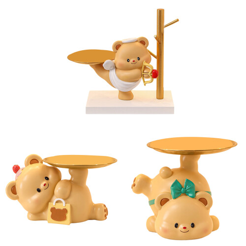 Small Object Tray Bear Key Tray Resin Decorative Tray for-1 1