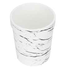 Corbeille à papier avec anneau de pression, finition marbre, élégante et ronde, idéale pour la salle de bain et la cuisine. Design raffiné,