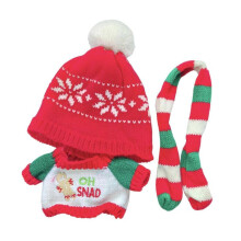 3 Pieces Fashion Dolls Xmas Sweater with Hat Scarf for 20cm Dolls Girl Dolls
