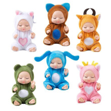 6x Small Baby Doll wearing Clothes Animal Dolls with Animal Clothes for Girls